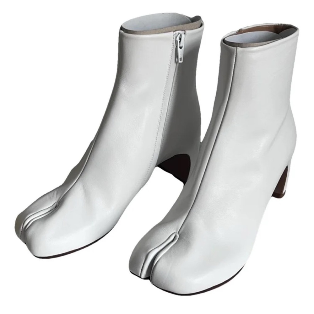 ✨✨ Maison Martin Margiela Tabi leather White Ankle Boots 38 EU